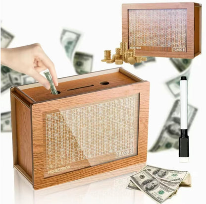 CashTarget Wooden Bank