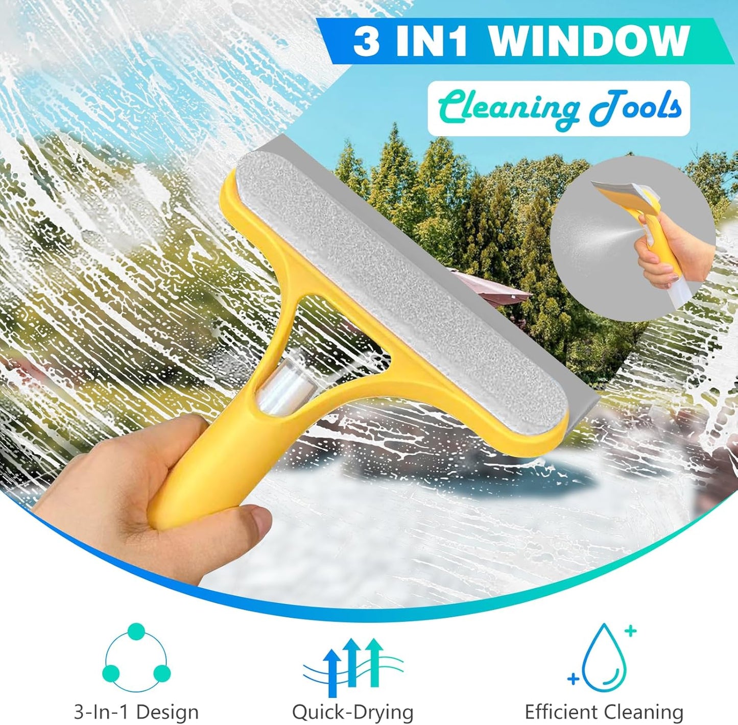 3-in-1 Window Squeegee Cleaner